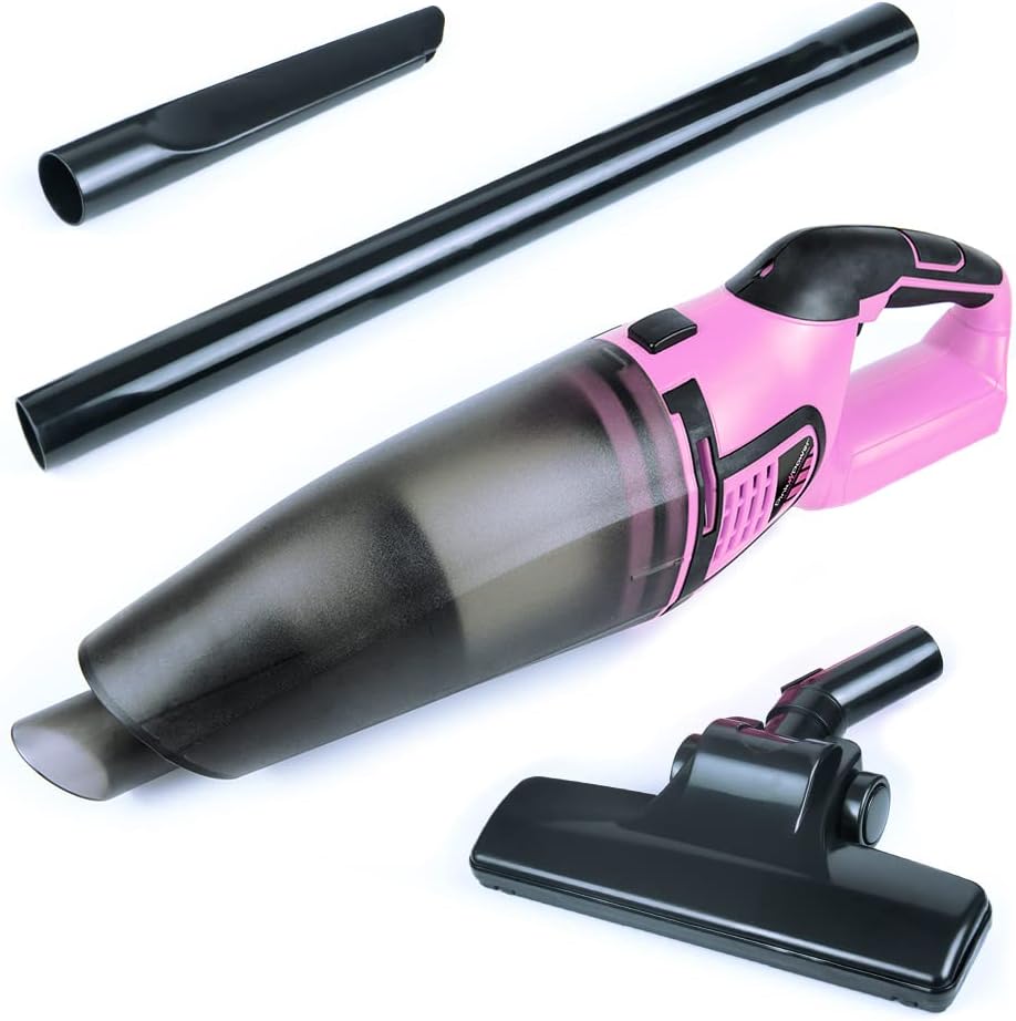 Pink Cordless Stick Vacuum Cleaner with Rechargeable Battery L6137