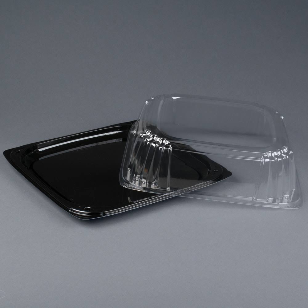 14x22 Square Disposable Deli Platter with High Dome Lid, 25/Case F5987