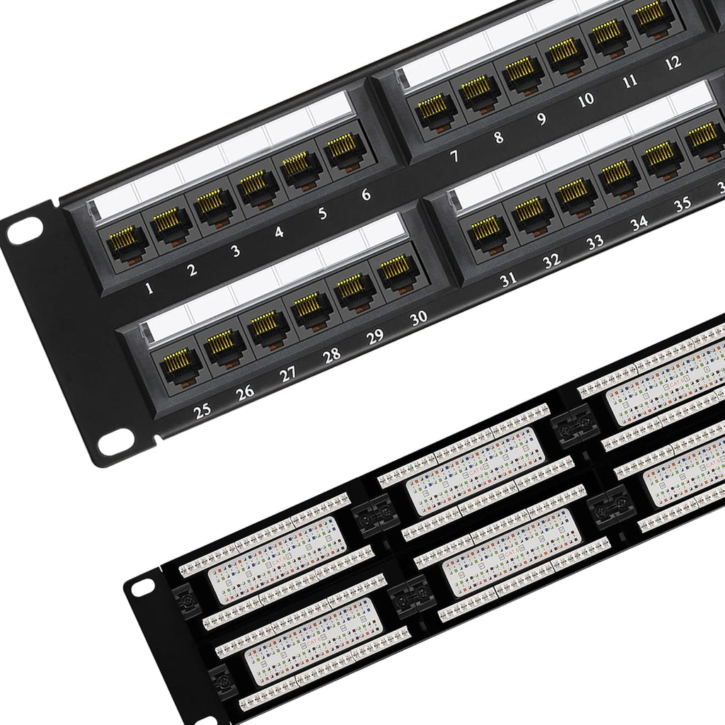 48 Port Cat6 10G UTP 19-Inch 1U Ethernet Patch Panel P5256
