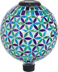 Blue 10-Inch Glass Mosaic Gazing Globe with Solar Light M7587