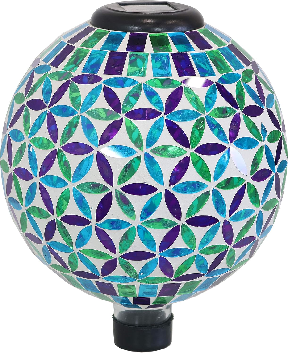 Blue 10-Inch Glass Mosaic Gazing Globe with Solar Light M7587