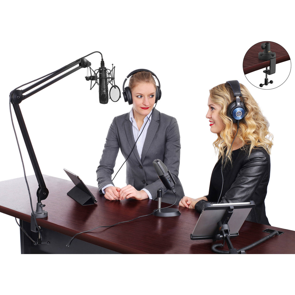 Two-Section Broadcast Arm with Internal Springs and Integrated USB Cable B957