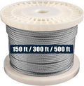 300 Feet 1/8 316 Stainless Steel Wire Rope Aircraft Cable 7x7 Pack of 2 N892