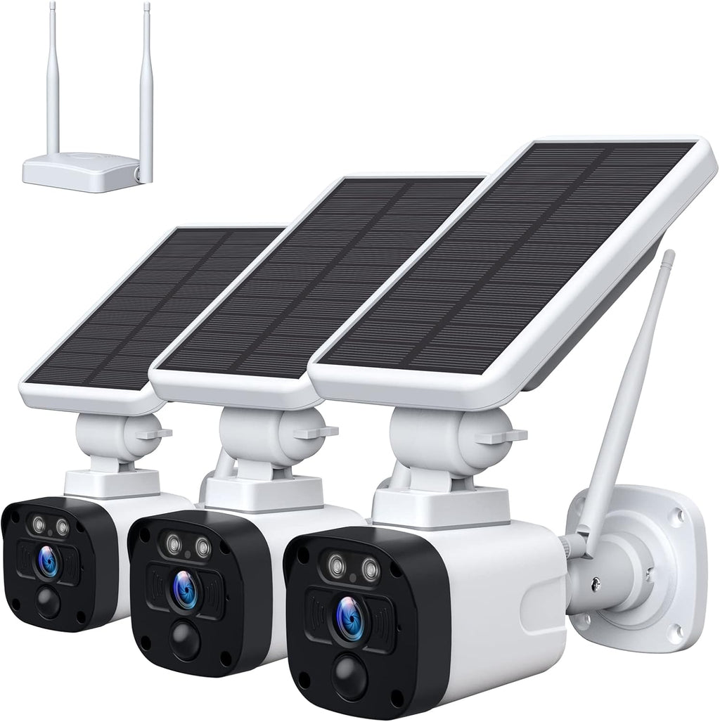 3 Solar Camera Set Wireless Security Camera System with Base Station X633755