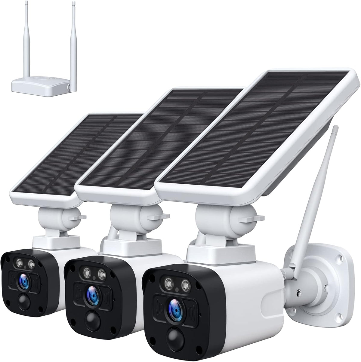 3 Solar Camera Set Wireless Security Camera System with Base Station X633755