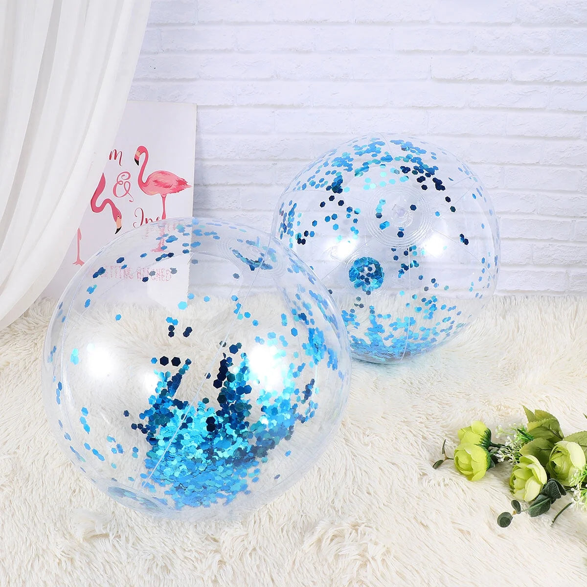 2pcs 16 Inches Sequin Inflatable Ball Pool Toy W619822