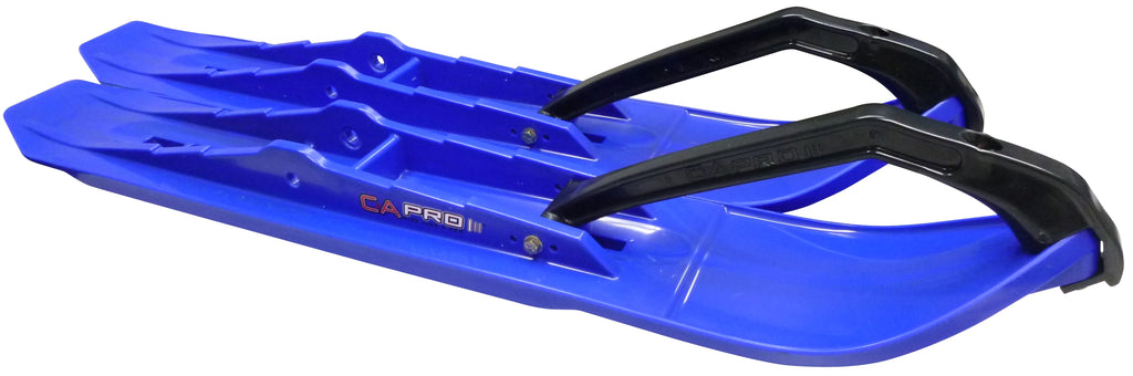 Blue XCS Snowmobile Skis with 4" Round Bars Complete Kit M12101