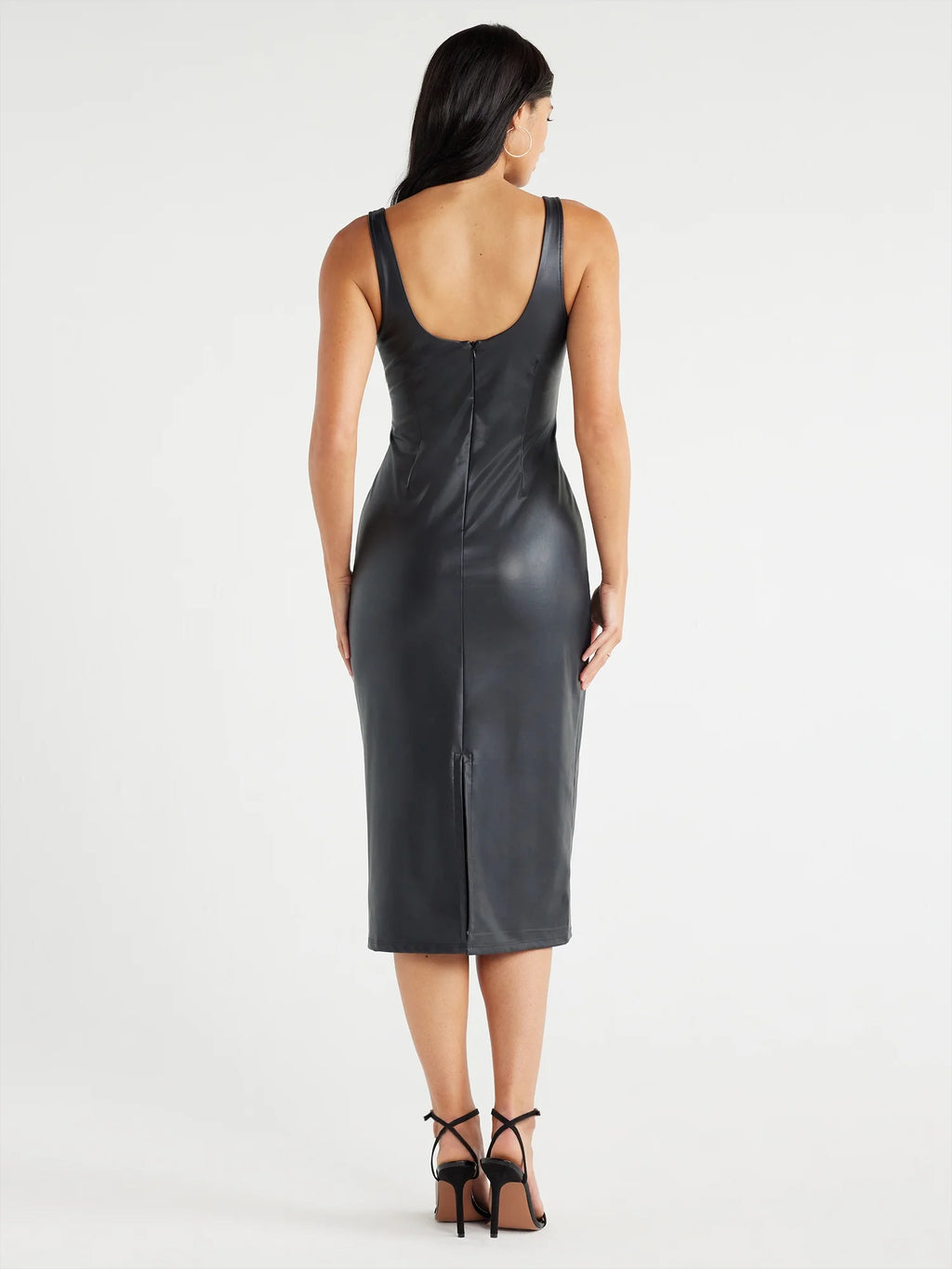 Faux Leather Dress X4492