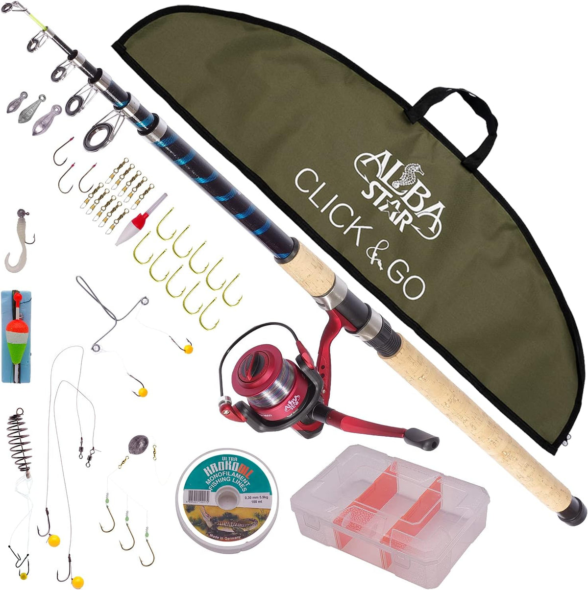 Fishing Rod and Reel Combo with Carrier Bag M165