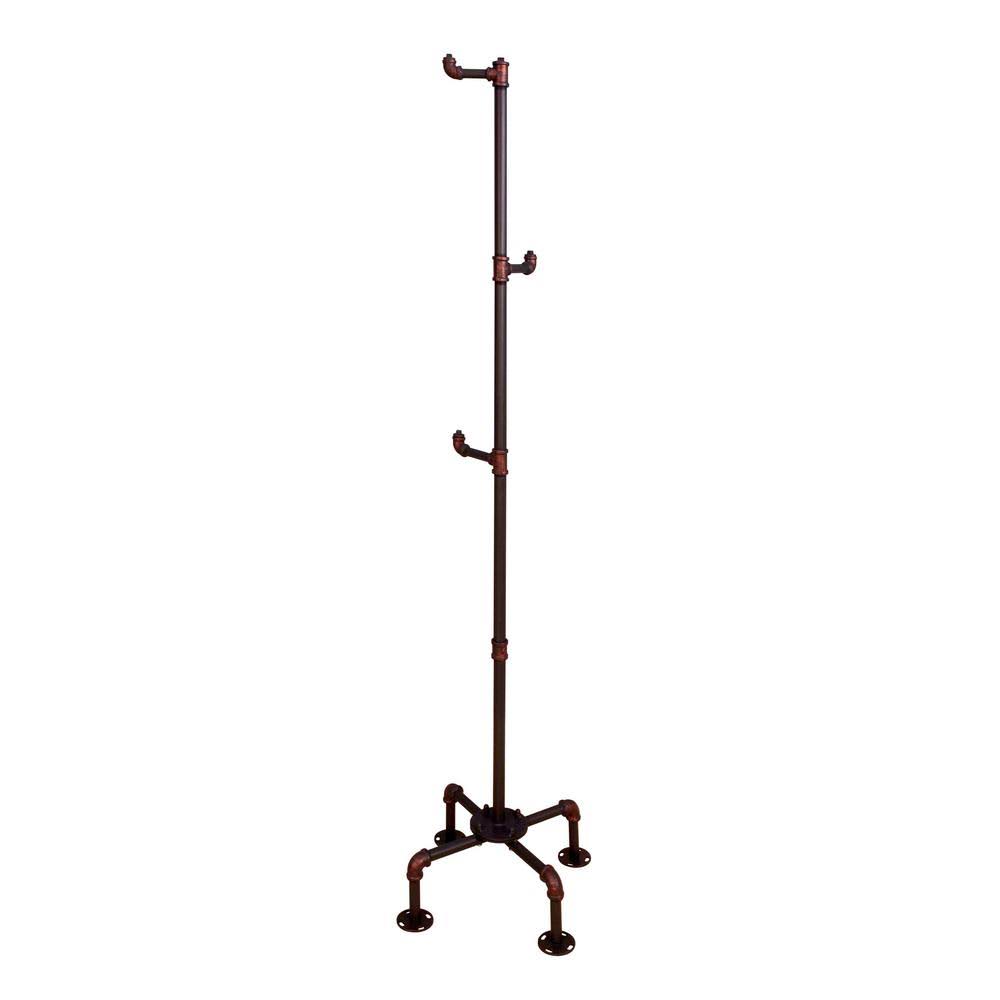 Antique Black Coat Rack with 3-Rungs Q4617