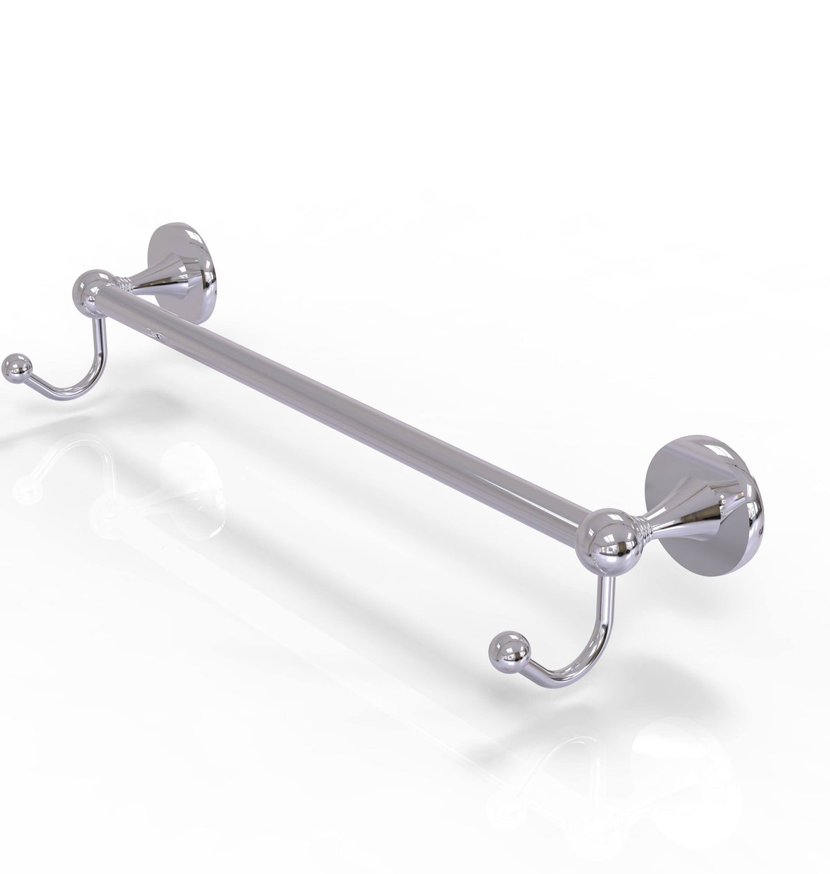 Polished Chrome Towel Bar with Integrated Hooks S4110