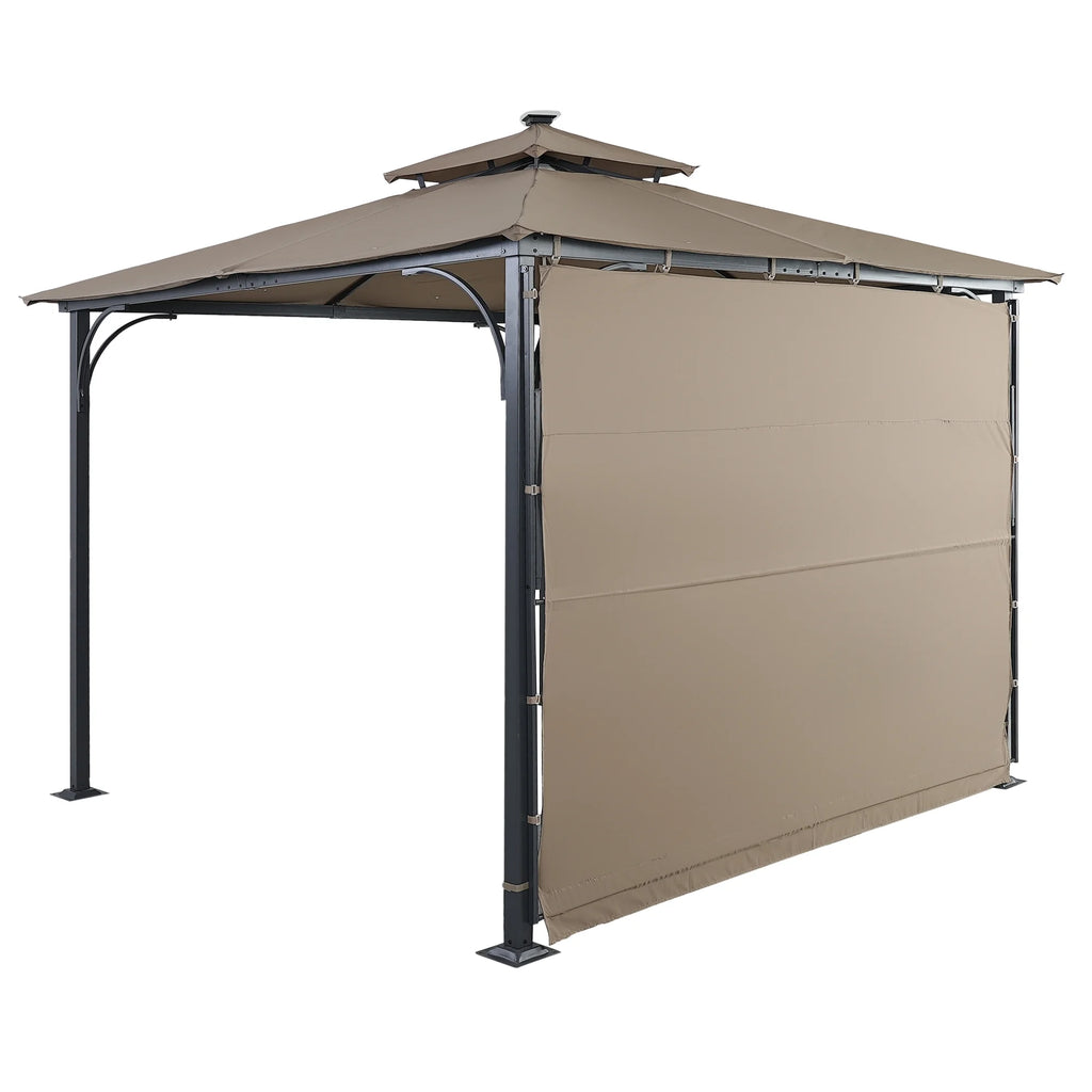 9.8ft. x 9.8ft. Outdoor Patio Gazebo with LED Light, Brown S74653