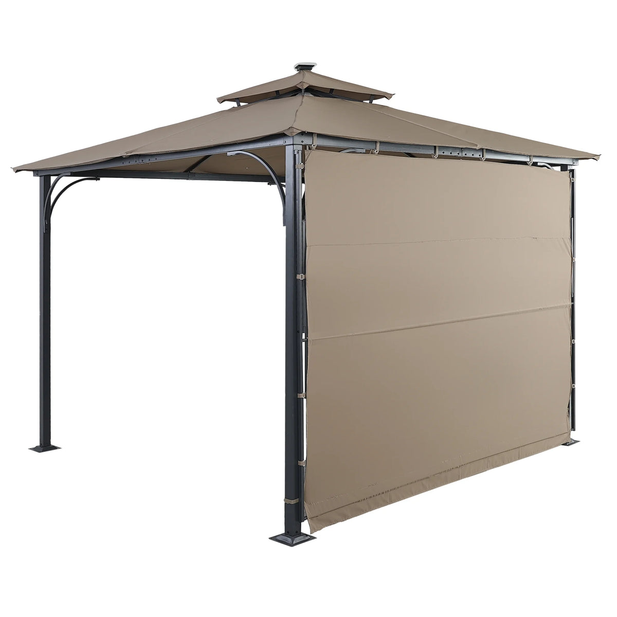 9.8ft. x 9.8ft. Outdoor Patio Gazebo with LED Light, Brown S74653