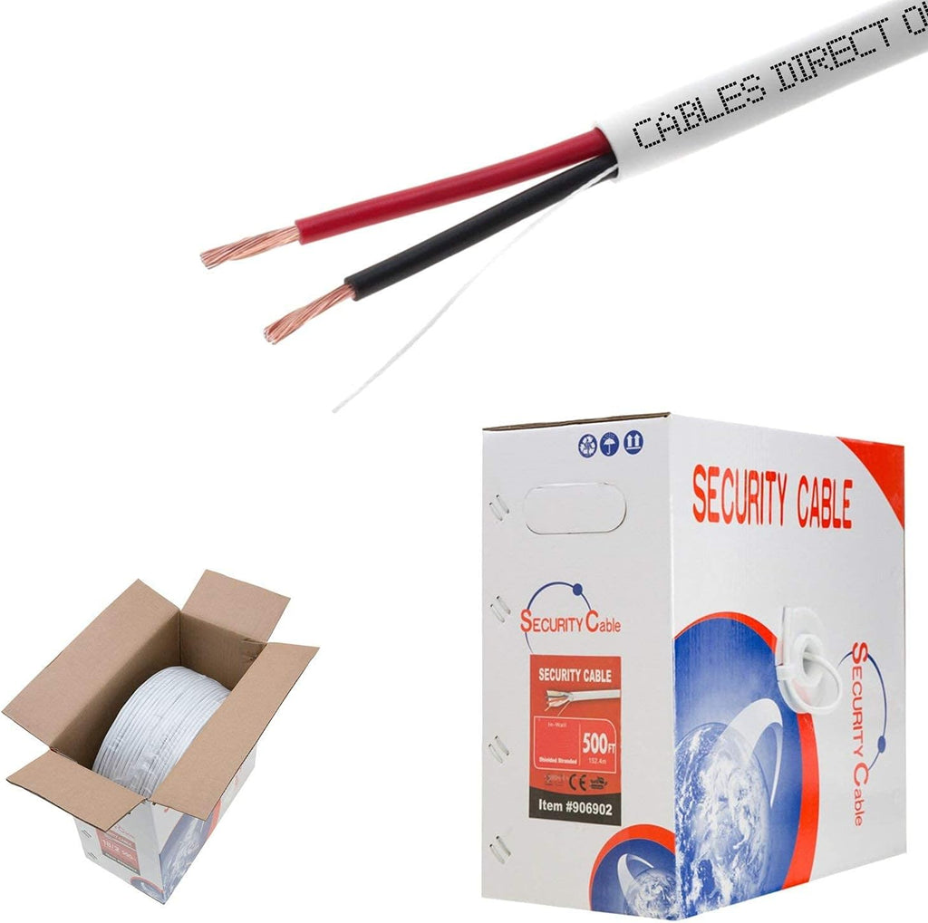 Bulk 18/2 Stranded Alarm Control Cable 500ft Unshielded Pack of 2 G976