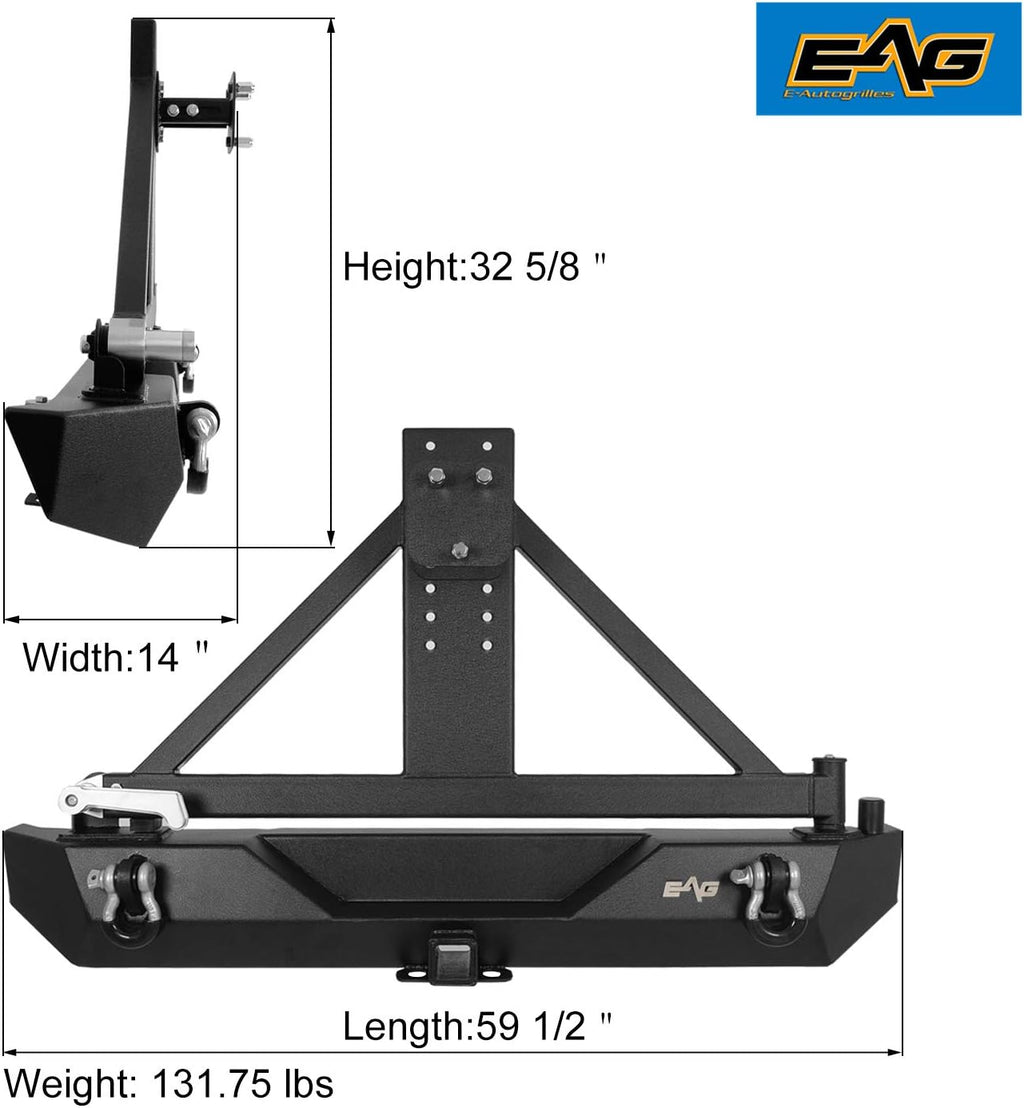 Steel Rear Bumper with Tire Carrier U4661