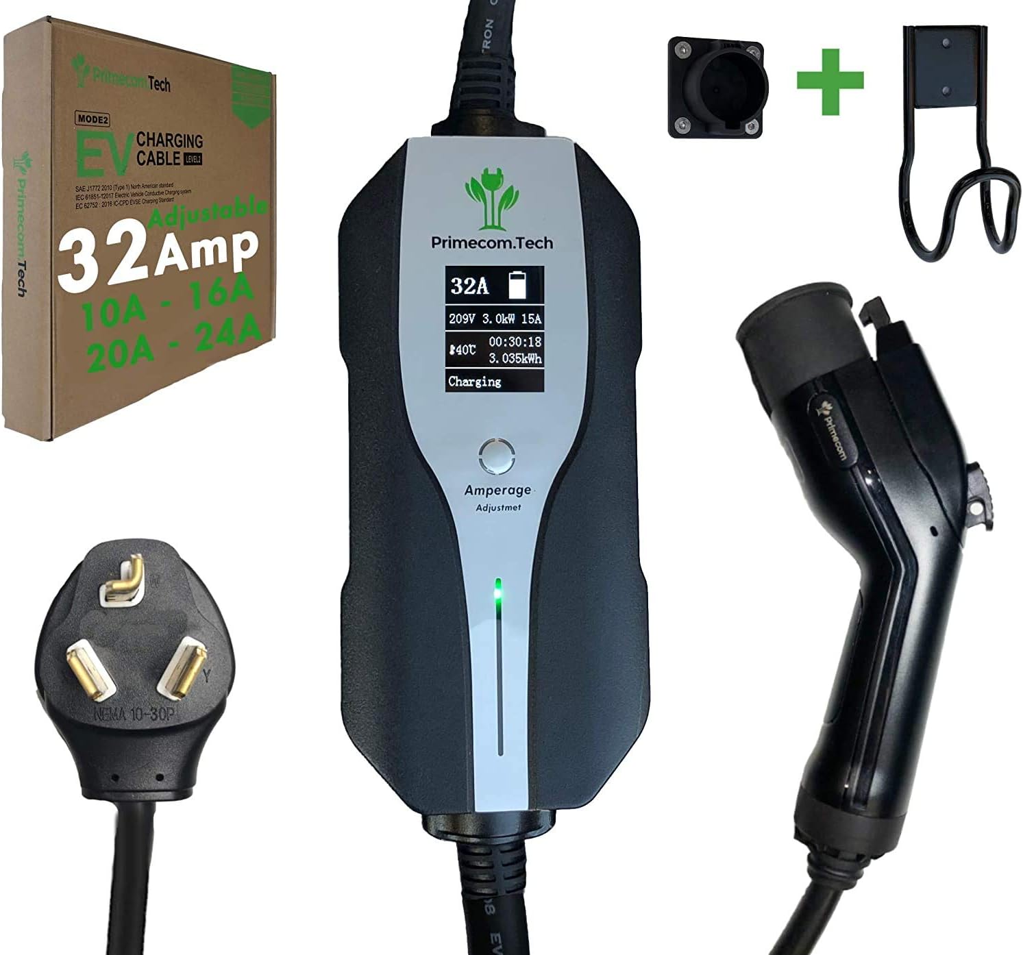 Level 2 Electric Vehicle Charger with 30Ft Cable I385