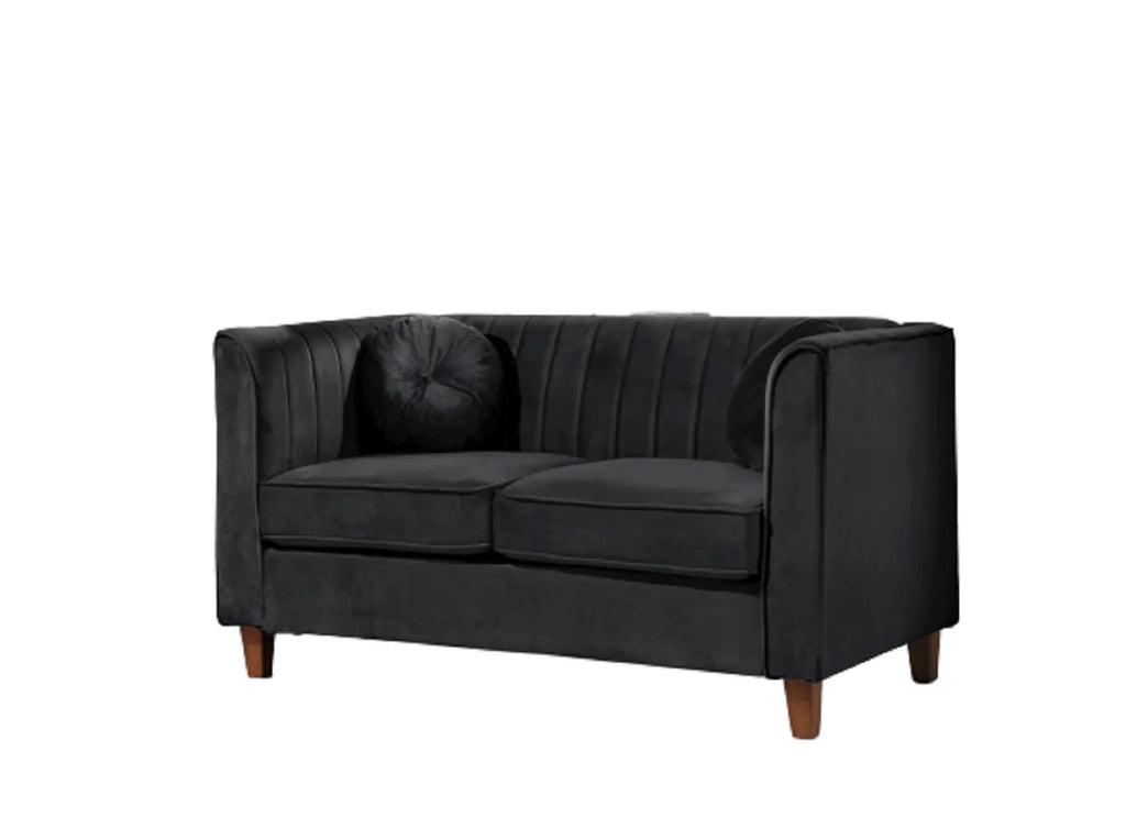Velvet Loveseat - Black M285