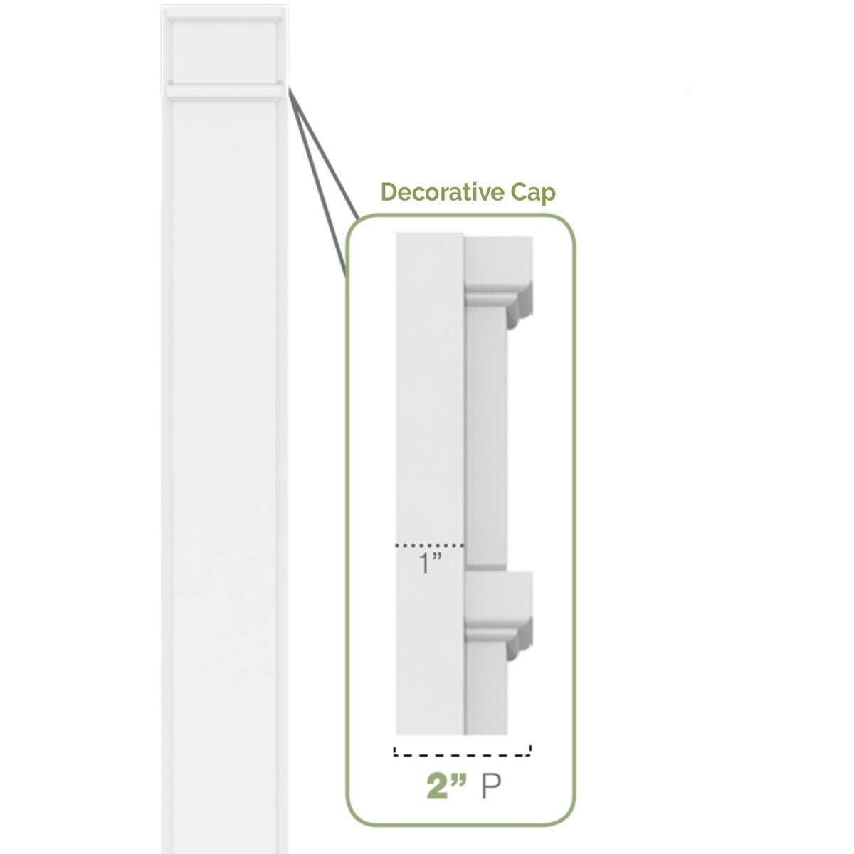 Two Equal Flat Panel PVC Pilaster with Decorative Capital & Base (Pair) T373