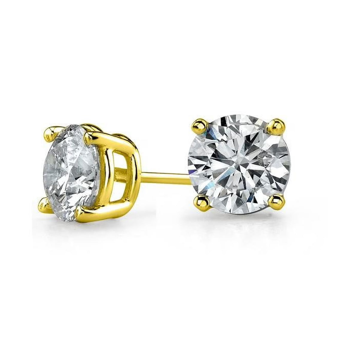 14k Yellow Gold Diamond Stud Earrings X2576