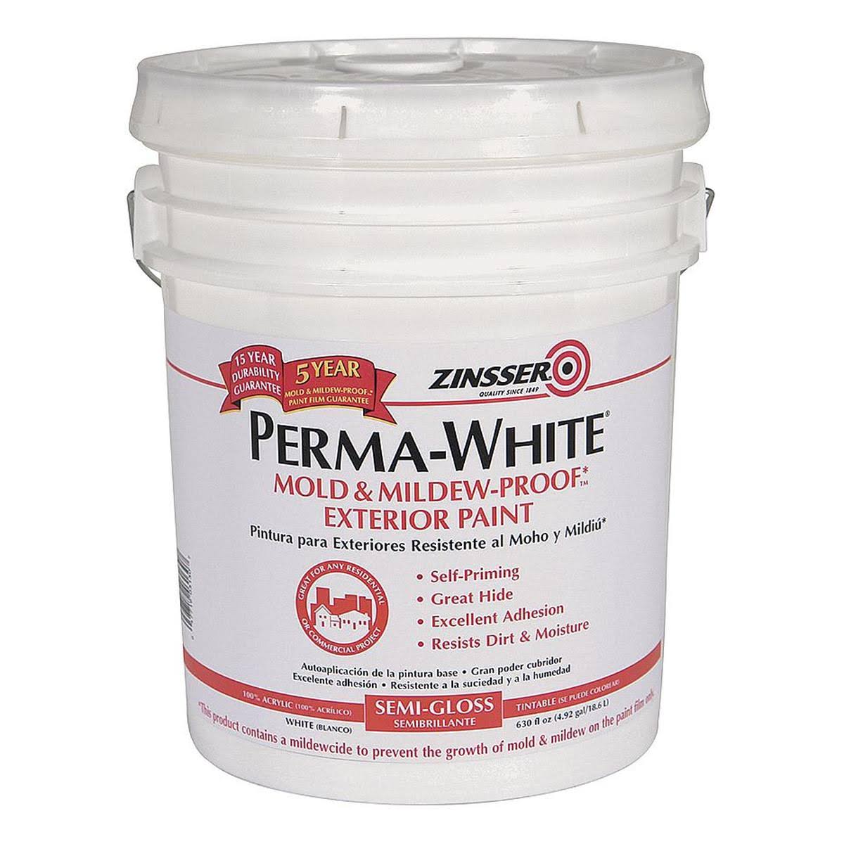 Semi-Gloss White Interior/Exterior Paint, 5 gal. F861554