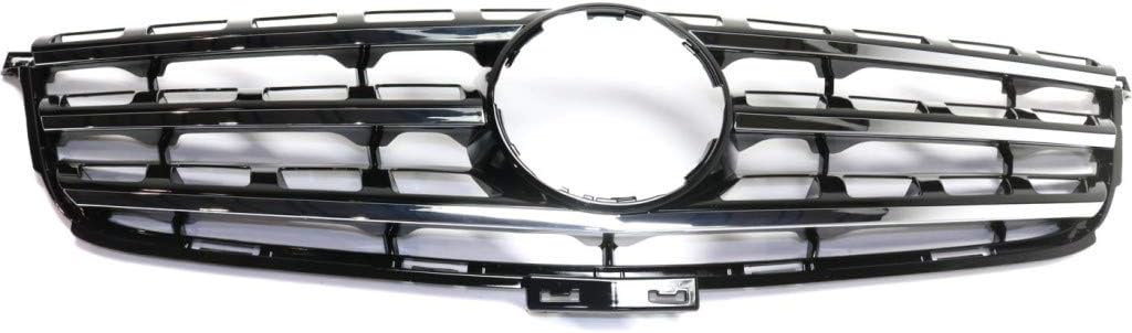 Black Plastic Grille Assembly with Chrome Molding B975