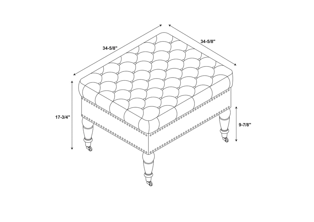 Velvet Square Tufted Ottoman M137390