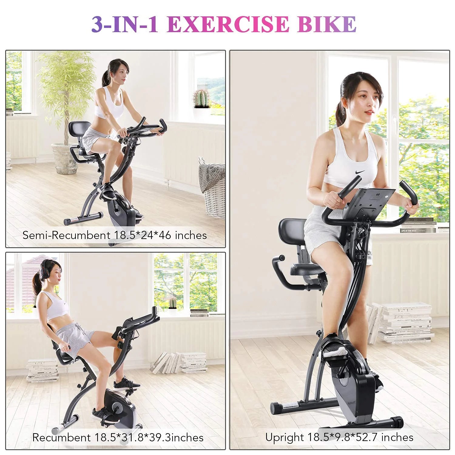 Magnetic Upright Exercise Bike with Pulse Sensor LCD Monitor Z8614