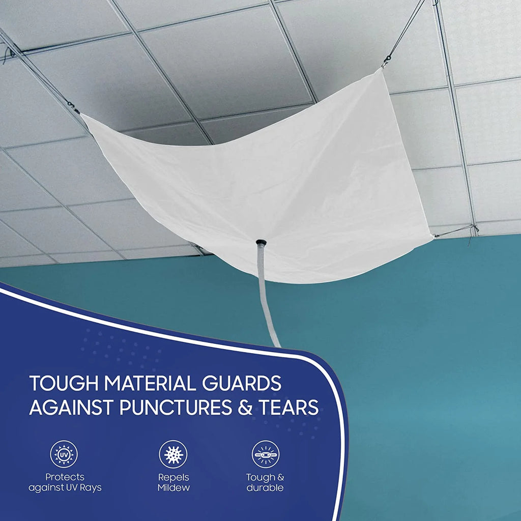 Roof Leak Diverter Kit, Waterproof Tarp, White (7'x7') G507147