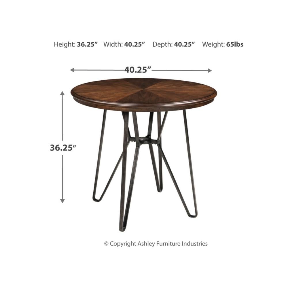 Round DRM Counter Table in Two-Tone Brown X10669