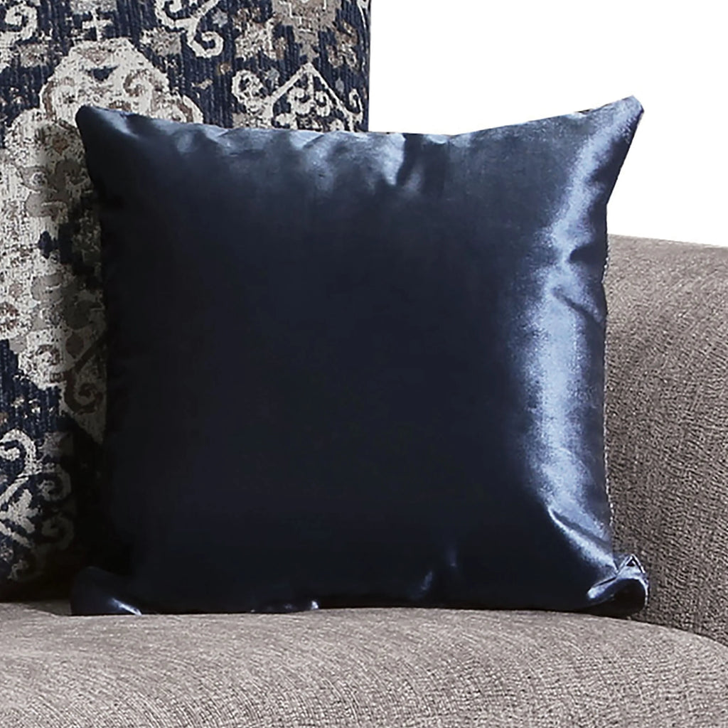Grey Chenille Rolled Arms Loveseat U2950