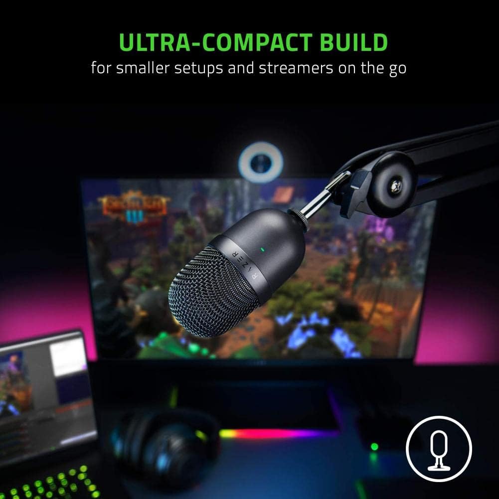Black USB Streaming Microphone with Supercardioid Pick-Up Pattern S636