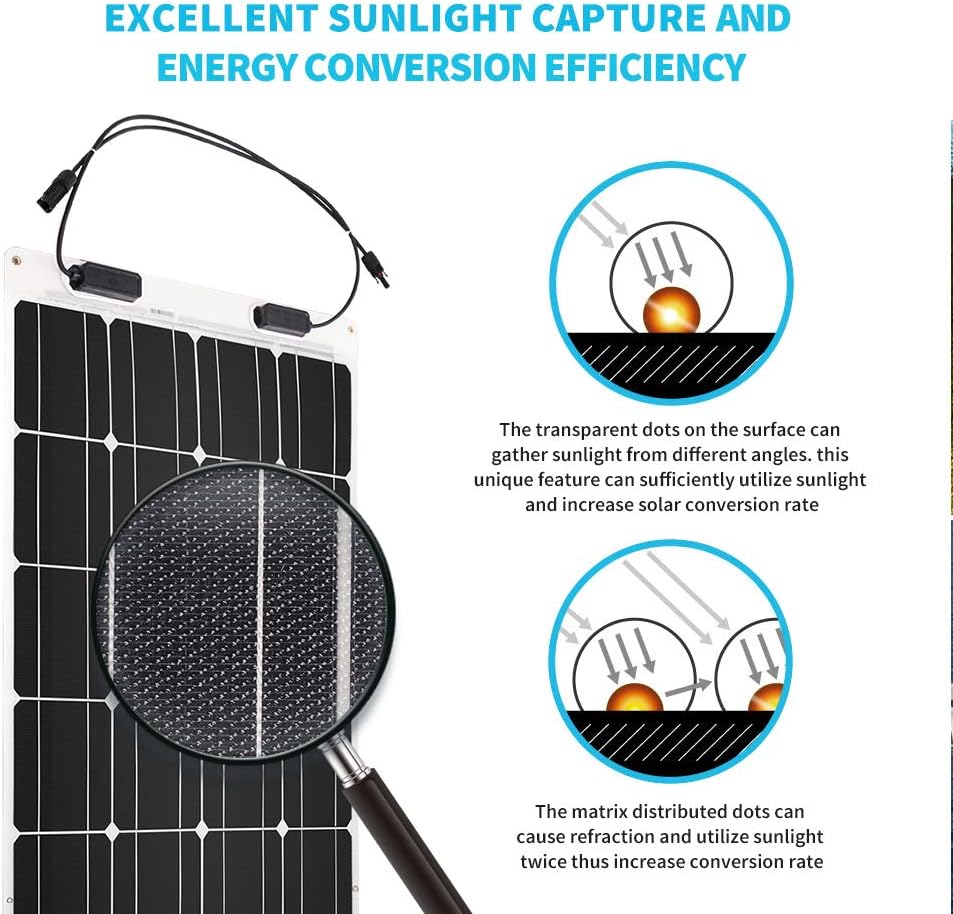 100 Watt 12 Volt Monocrystalline Flexible Solar Panel T176278