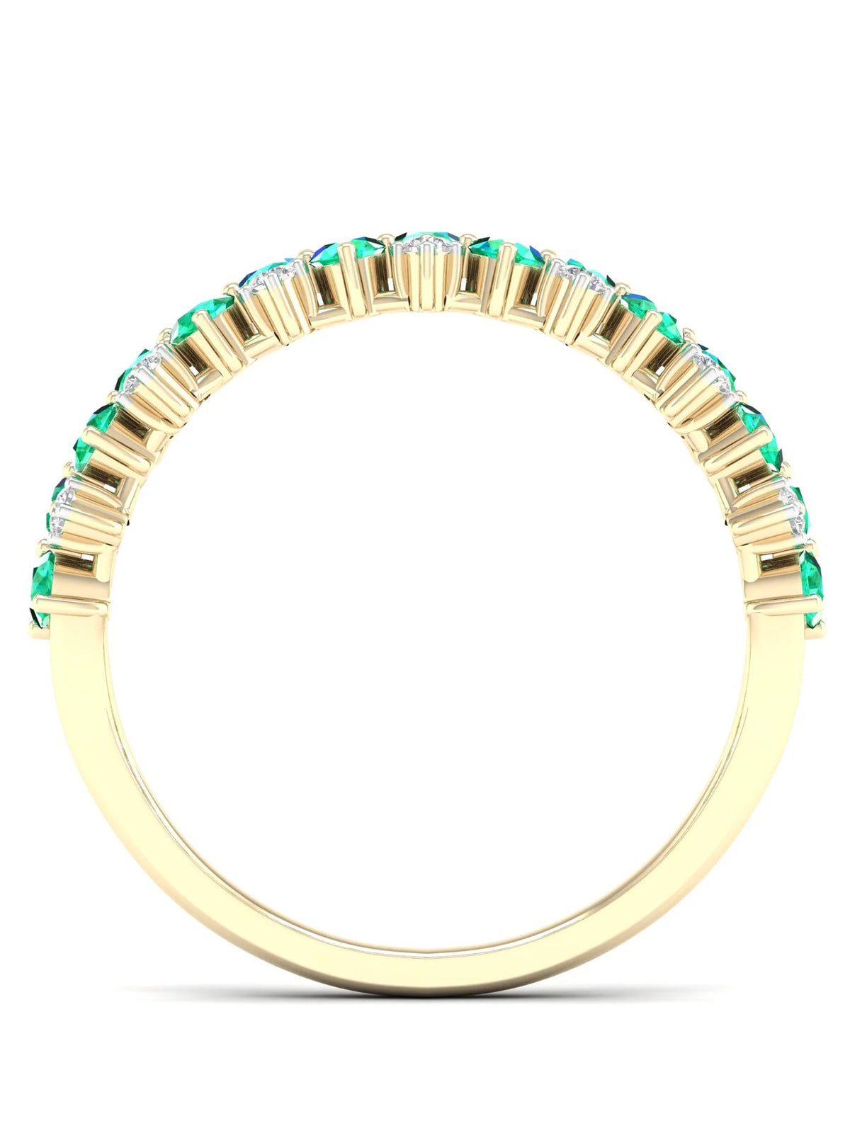 10k Yellow Gold Emerald Diamond Women's Band F78360