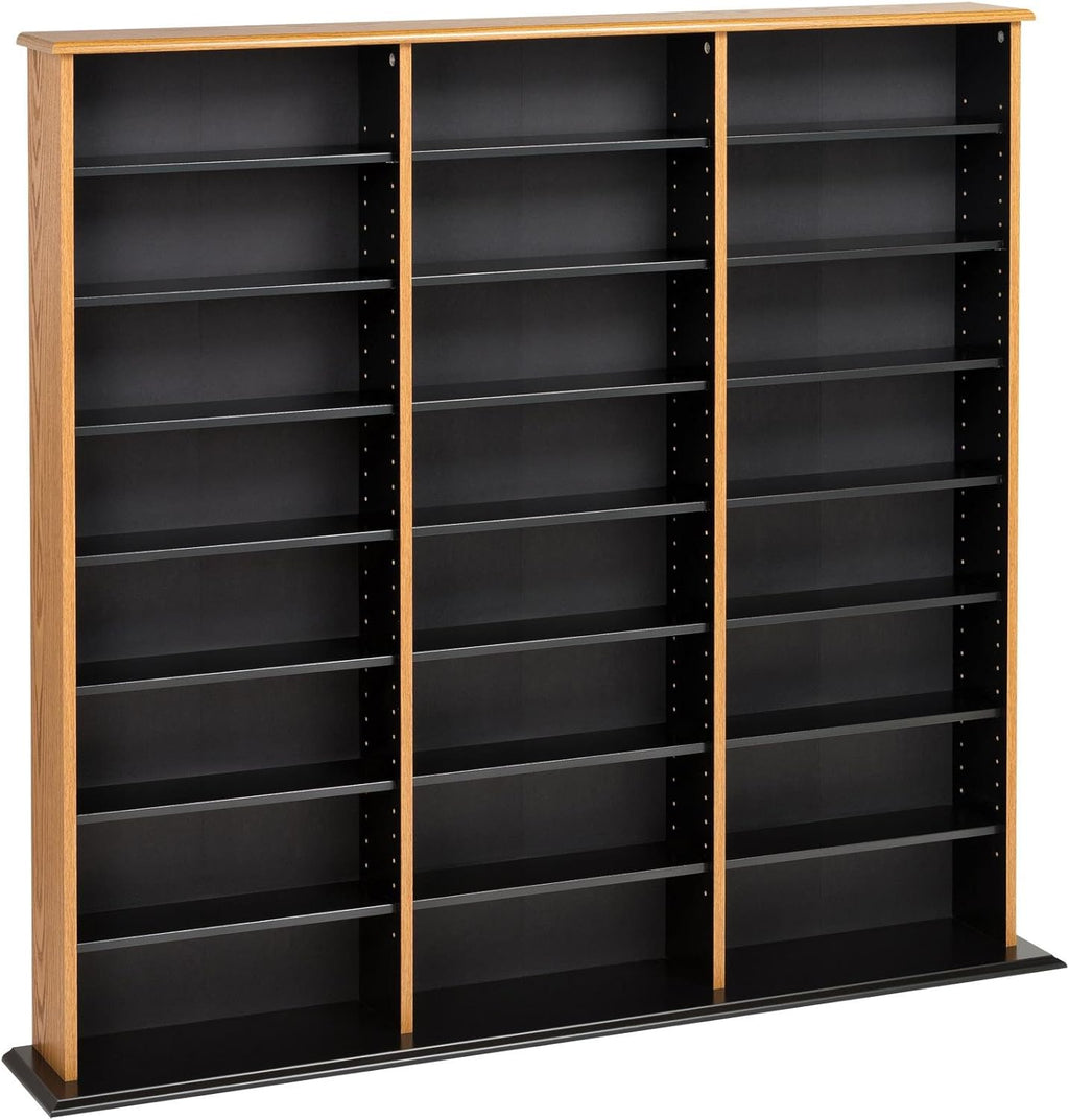 Triple Wide Wall CD Rack - Cherry & Black H159670