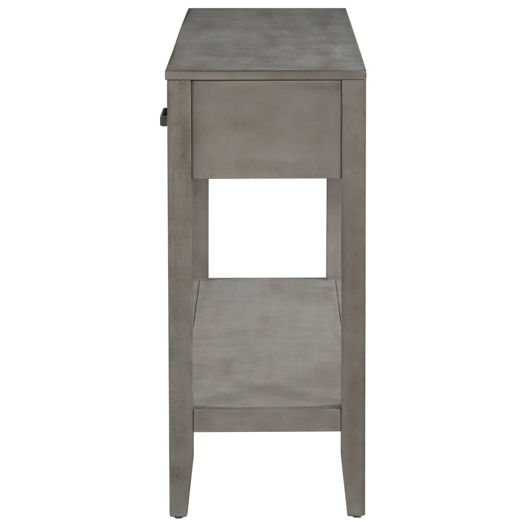 59.1" Long Console Table with 3 Drawers and Storage Shelf P3842