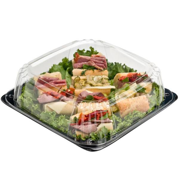14x22 Square Disposable Deli Platter with High Dome Lid, 25/Case F5987
