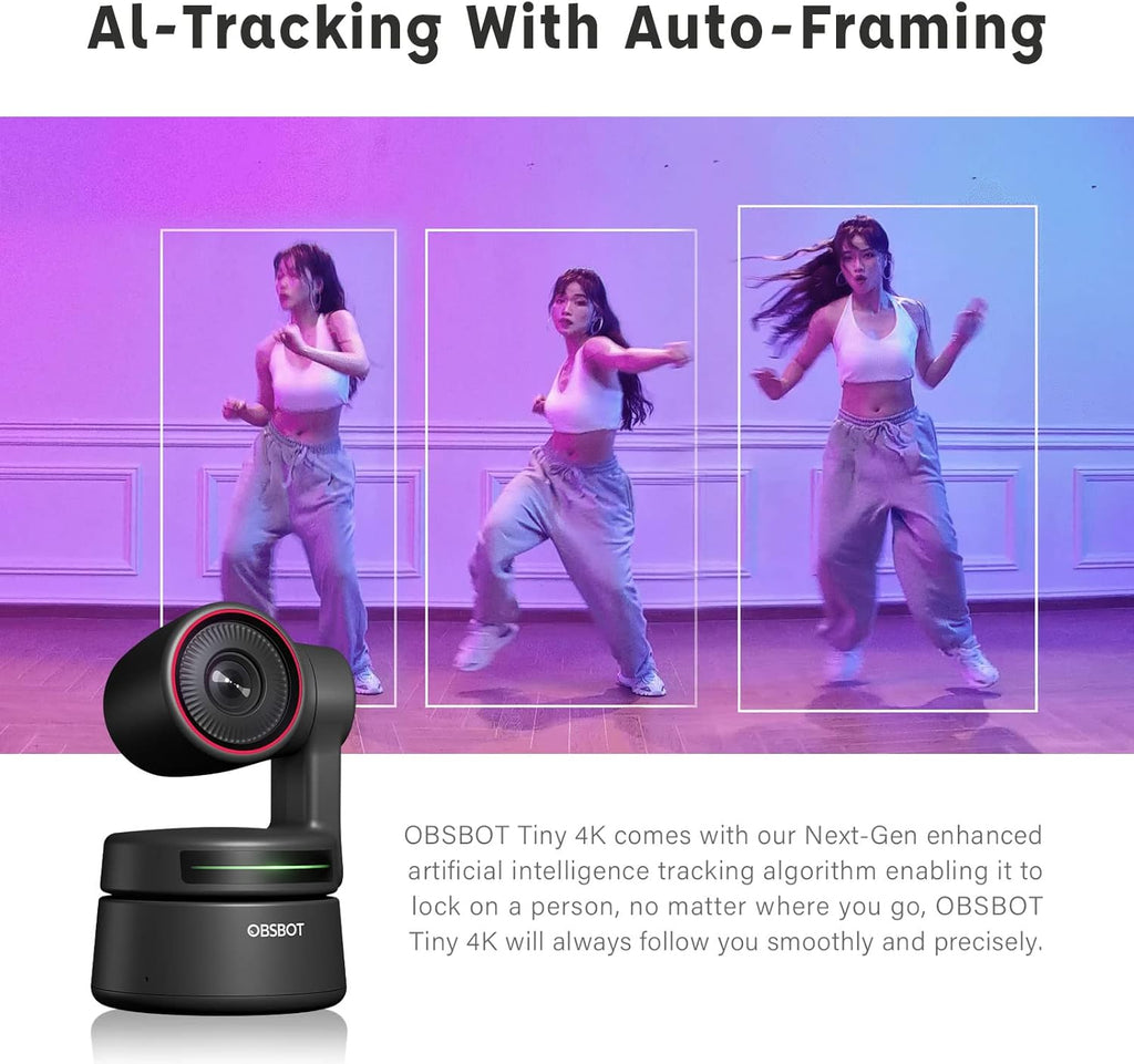 4K PTZ Webcam with Dual Omni-Directional Mic 4X Zoom Q415