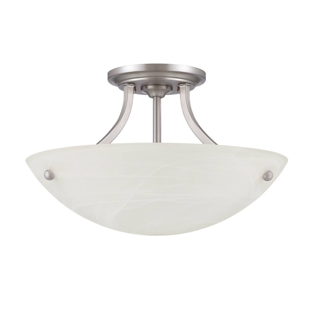 Two Light Semi-Flush Mount Satin Nickel E610658