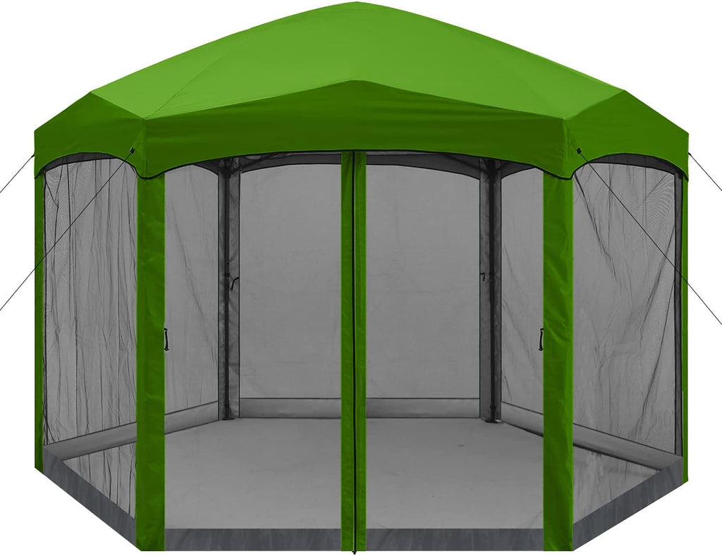 12x12 ft Hexagon Pop Up Gazebo with Netting D509