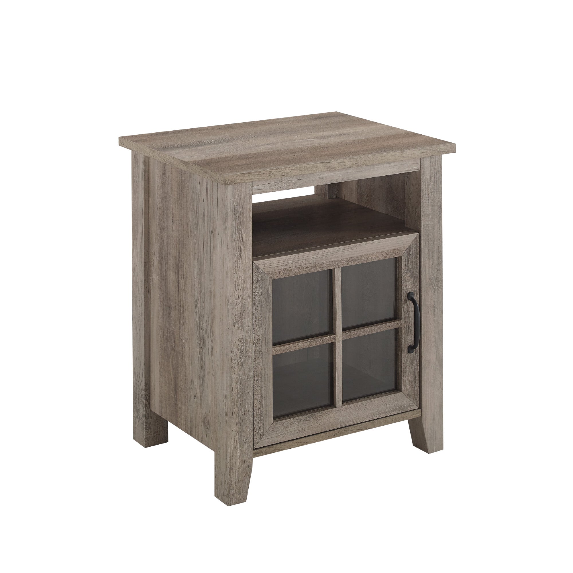 Grey Wash Glass Door Accent Table W22538