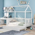 Twin Solid Wood Bunk Bed with Trundle White F482