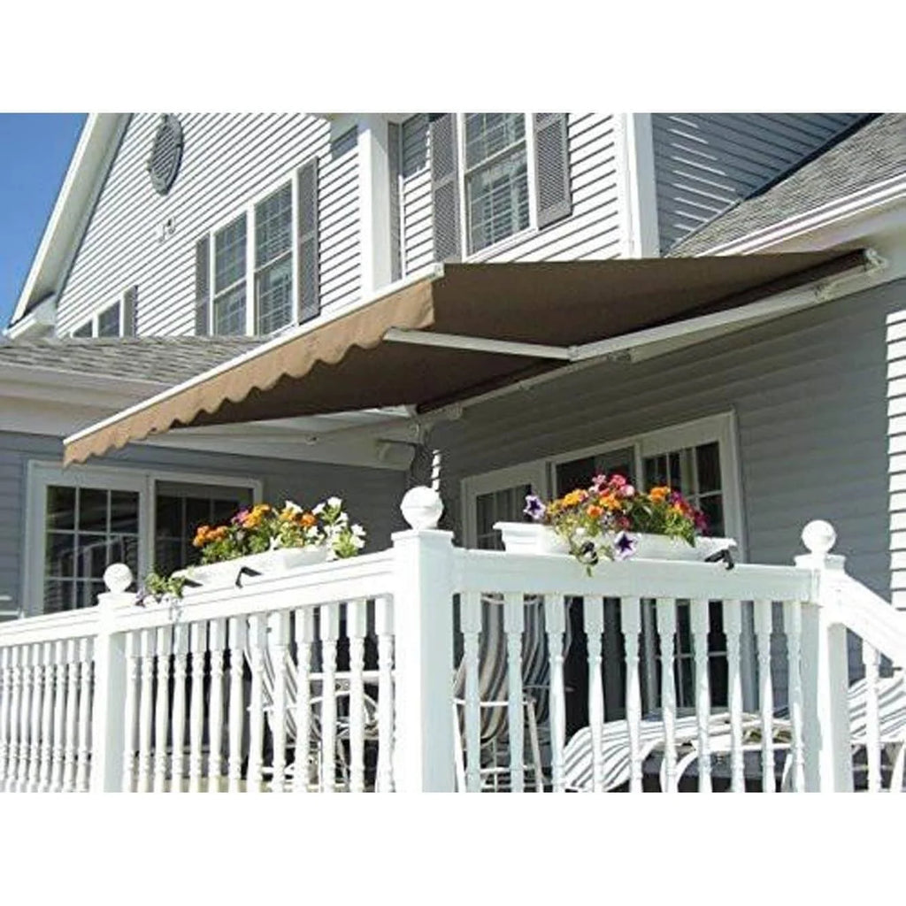 Brown Retractable Patio Awning Canopy A4654