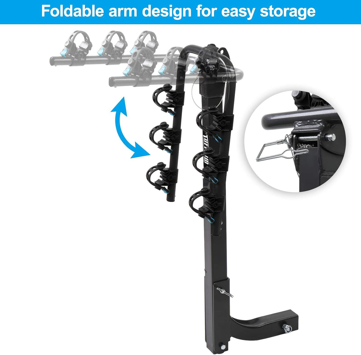 3-Bike Hitch Mount Rack with 2Inch Hitch Receiver, Black C926