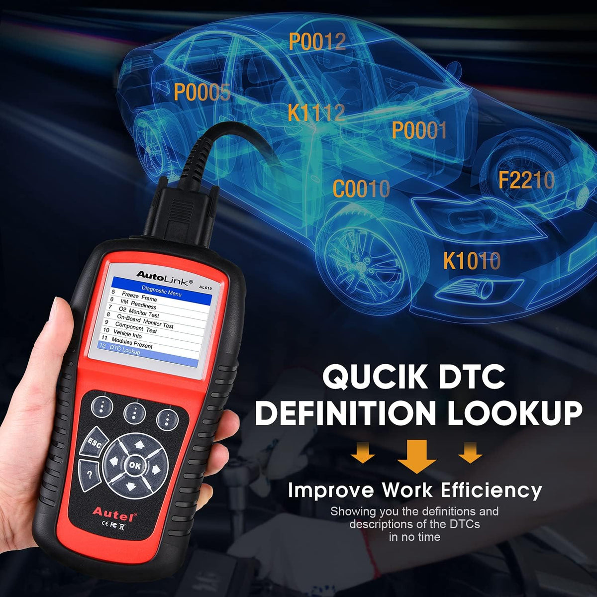 OBD2 Scanner with ABS and SRS Airbag Diagnostic O722
