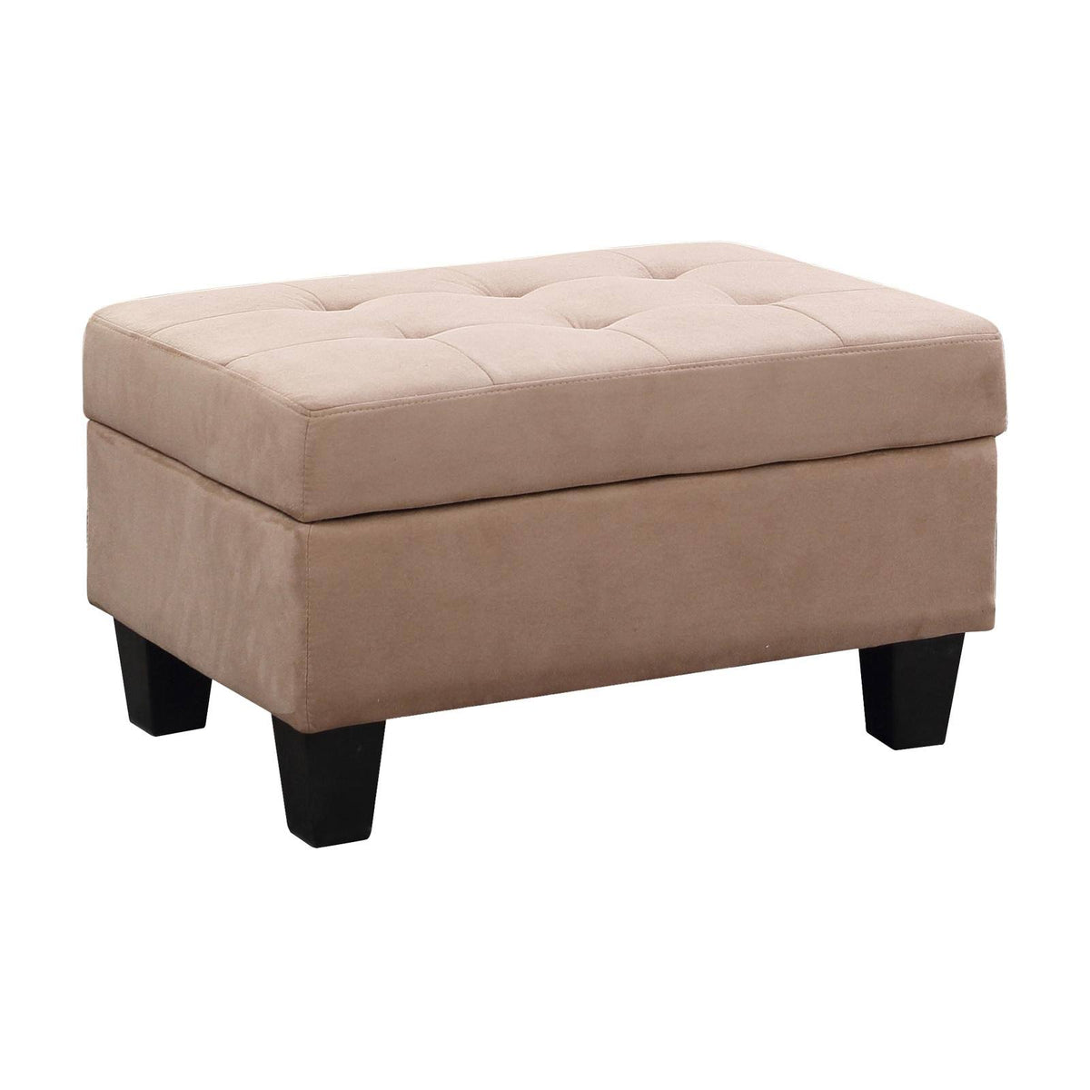 Blue Button Tufted Storage Ottoman with Nailhead H368159