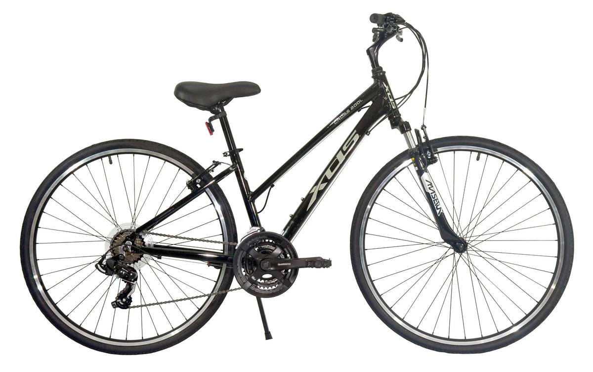 Women's 700C Hybrid Bike, Shiny Black, 17" C521