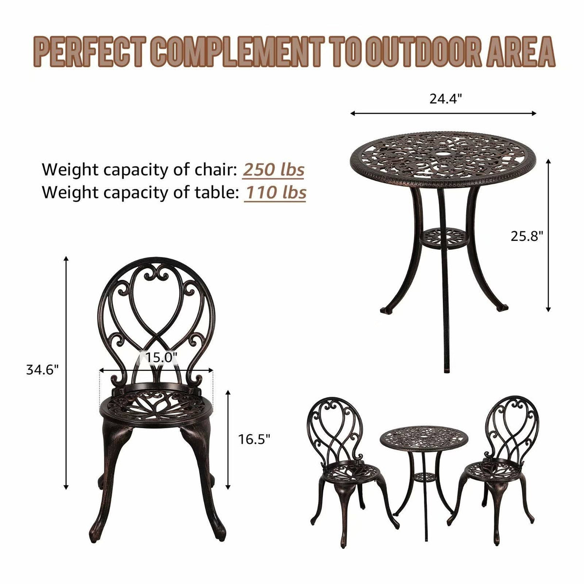 3-Piece Cast Aluminum Set Z869