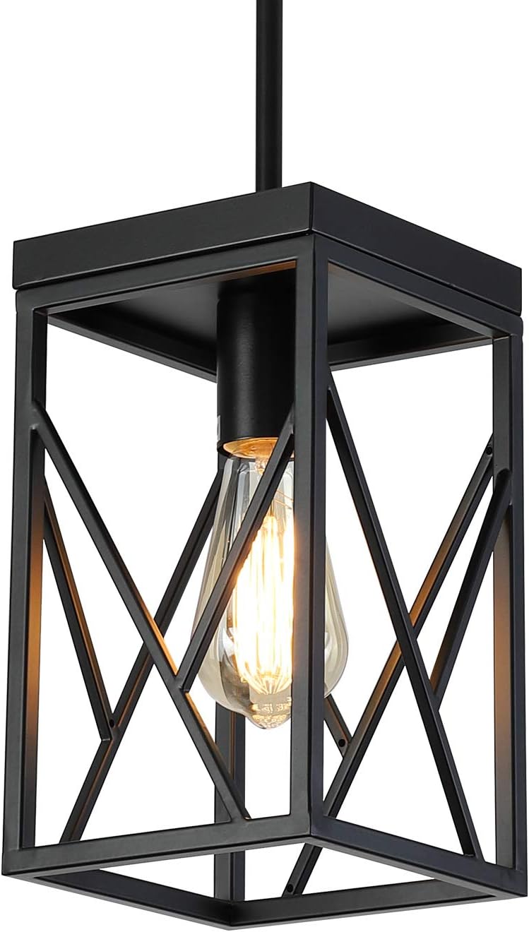 White Metal Cage Mini Pendant Light P1238