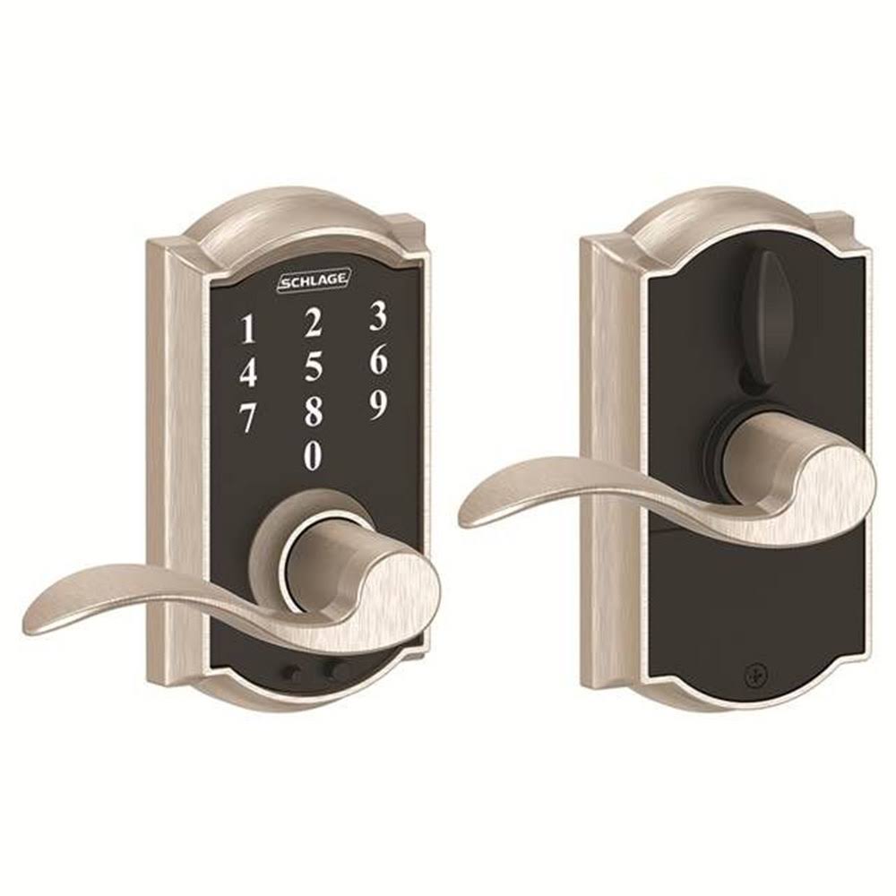 Satin Nickel Touch Lock with Accent Lever A39865