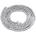 Mens 1 Row Diamond Link Choker Chain 18" Sterling Silver G3572